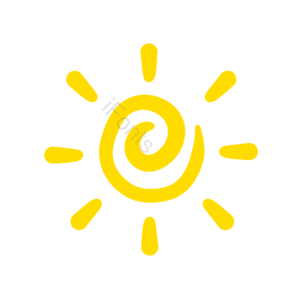 太阳 线条 夏天 卡通 简约 立夏 iFonts精选