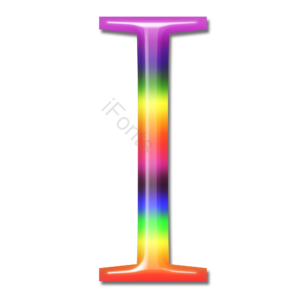 立体 炫彩 字母 彩虹字体 艺术字体 I 