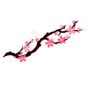 樱花 花枝 樱花树 卡通 手绘 樱花季
