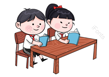 六一 儿童节 坐在书桌前 一起读书 小朋友 同桌 小伙伴 学习