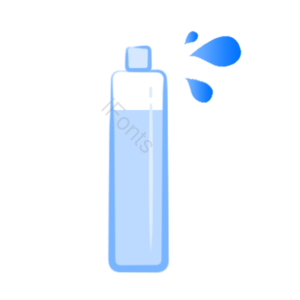 春夏 补水 护肤品 爽肤水 水瓶 喷雾 水滴 手绘