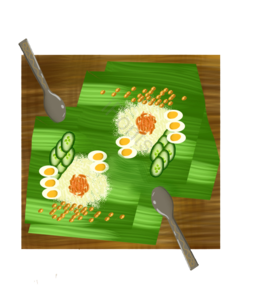 手绘 食物 双拼 鸡蛋饭 插 画
