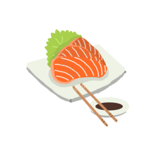 日式料理 日式小吃 三文鱼刺身 三文鱼料理 日本美食 日本小吃 生鱼刺身 卡通三文鱼刺身