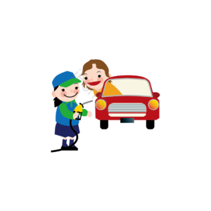 加油站 汽车 卡通 免扣 插图 加油