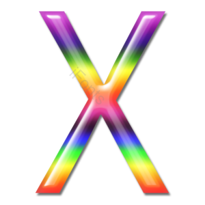 立体 炫彩 字母 彩虹字体 艺术字体 X