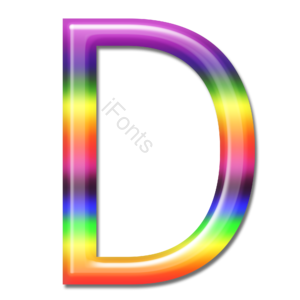 立体 炫彩 字母 彩虹字体 艺术字体 D