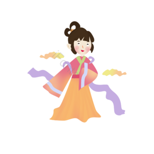 手绘 中秋节 嫦娥元素 中秋节元素 嫦娥 云彩