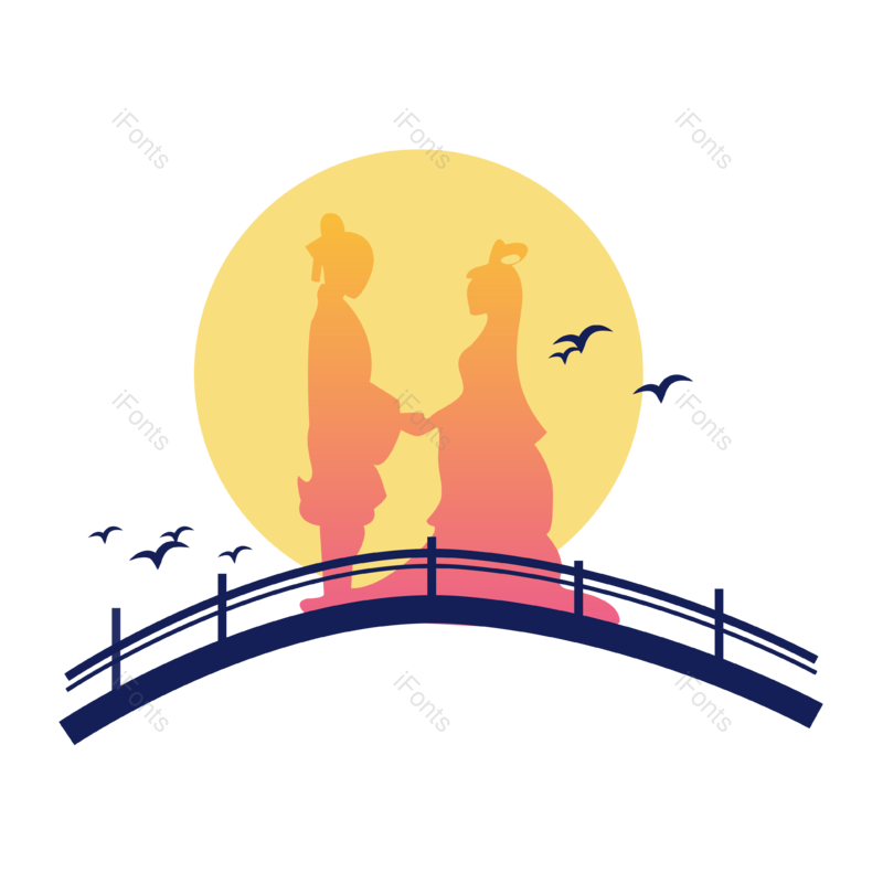 七夕图片,手绘元素,PNG,免抠素材