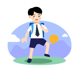 校服 书本 上学 开学季 新学期 男孩 蓝色 卡通人物