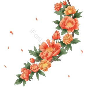 复古 民国风 手绘 植物 花卉 花朵 装饰