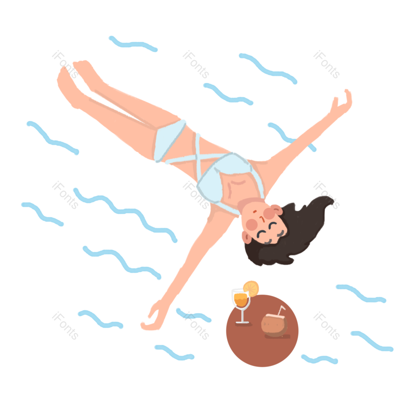 女生图片,游泳元素,休闲PNG,免抠素材