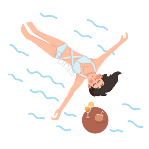 暑期 暑假 女生 游泳 休闲 漂流 