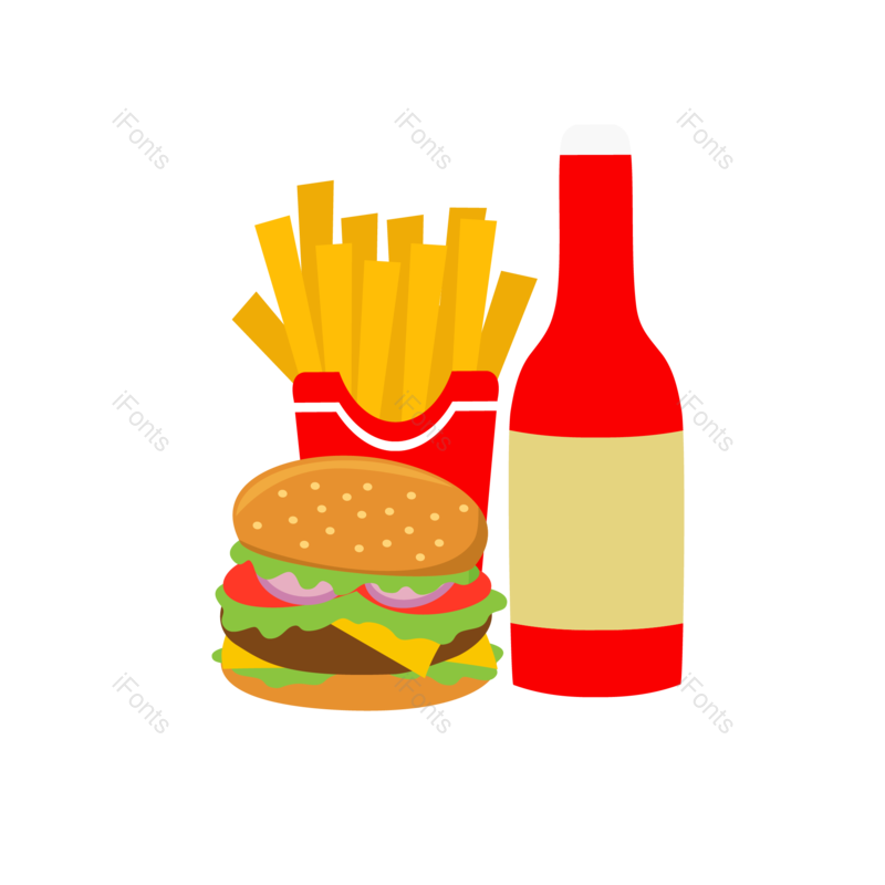 小吃图片,美食元素,红色PNG,薯条免抠素材