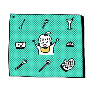 小孩 食物 日常 可爱 手绘 插画 生活 萌