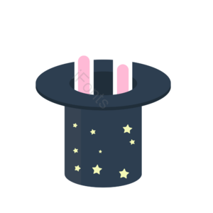 魔术 帽子 五角星 星星 矢量元素 免抠