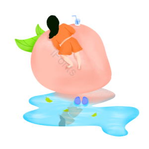 夏日  女孩   水蜜桃  