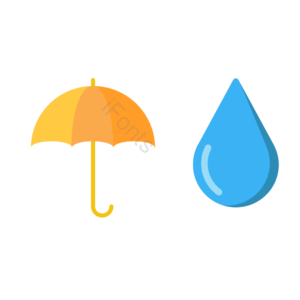雨伞 黄色雨伞 水滴 水 矢量元素免抠 蓝色水滴 水滴矢量图