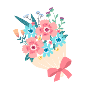 38妇女节 女神节 粉色 手绘 花束 鲜花 生日 生日礼物