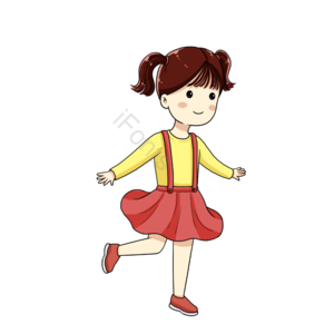 六一 儿童节 做游戏 女孩 扎辫子 跳舞 玩耍 可爱