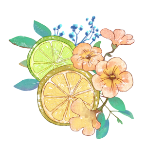 夏天 水果 鲜花 立夏 小清新 装饰 水果片