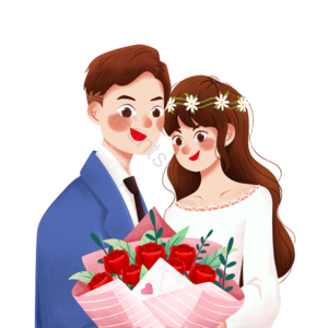 情人节 表白节 结婚 婚纱 情侣 捧花 玫瑰花 花环