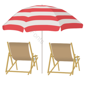 度假椅 椅子 防晒 伞 夏日 度假 卡通 手绘