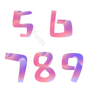 渐变 流体 噪点 数字 噪点 56789 卡通数字