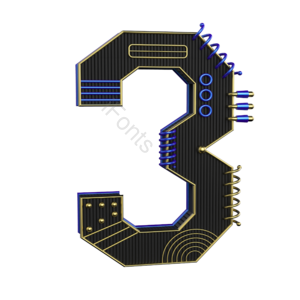 3 数字 倒计时 01234567879 C4D 3d立体插画