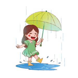 少女 撑伞 下雨 少女 下雨  节气 谷雨