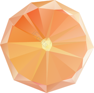 低多边形 橙子 low -poly 风格 三角形