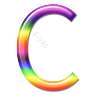 立体 炫彩 字母 彩虹字体 艺术字体 C