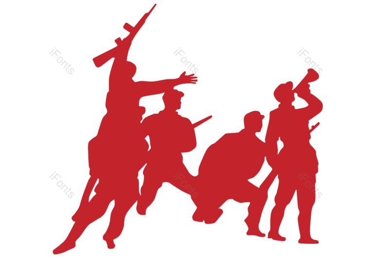 军人图片,党建元素,剪影PNG,国庆节免抠素材