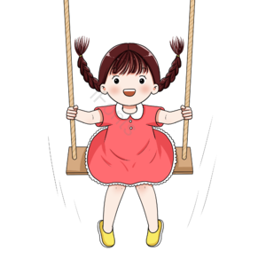 六一 儿童节 荡秋千 小女孩 扎辫子 女生 玩耍