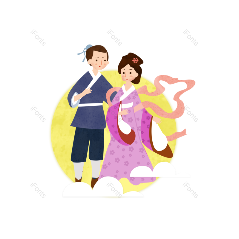 七夕节图片,月亮元素,白云PNG,免抠素材