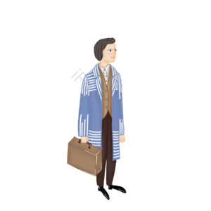 上班族 可爱 手绘 清新  浮漂 插画