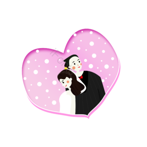 西式 西式婚庆 婚庆装饰元素设计 卡通手绘 情侣 婚庆元素