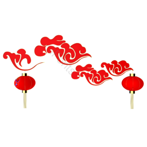 云纹 灯笼 春节装饰 红色  鼠年 2020