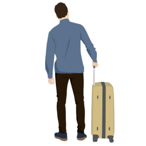五一 游玩 假期 旅行 行李箱 父亲 男孩 背影