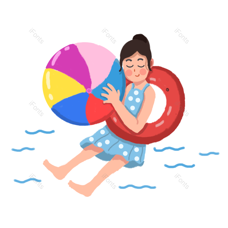 夏天图片,女生元素,清凉PNG,游泳免抠素材