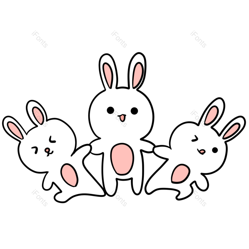 可爱兔子图片,跳舞元素,动物PNG,可爱动物免抠素材