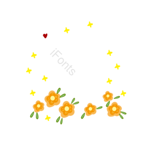 可爱 装饰 边框 简约 花朵 星星