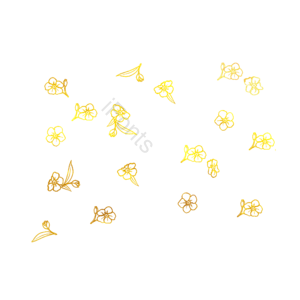 花朵 金色 鎏金 金粉 金色剪影 装饰