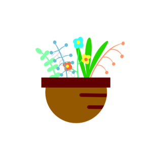 卡通 手绘 花盆 植物 扁平 简约