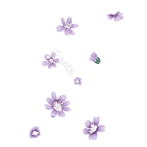 手绘 卡通 紫色 植物 花卉 花朵 浪漫 漂浮