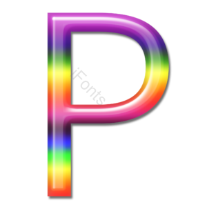 立体 炫彩 字母 彩虹字体 艺术字体 P 