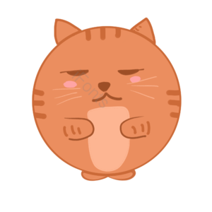 卡通 手绘风 圆脸 可爱 橘色 猫咪