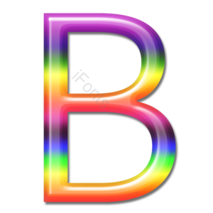 立体 炫彩 字母 彩虹字体 艺术字体 B