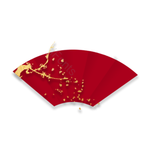 中国风 扇子 梅花 花瓣 古风 金粉
