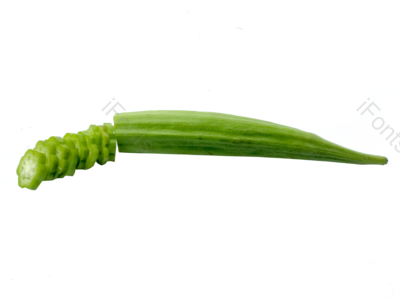 新鲜 蔬菜 绿色 切片 秋葵 素材  健康