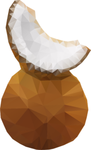 低多边形 扁平 风格 椰子 low -poly